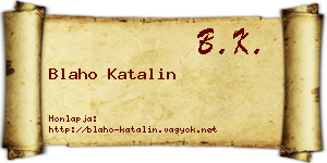 Blaho Katalin névjegykártya